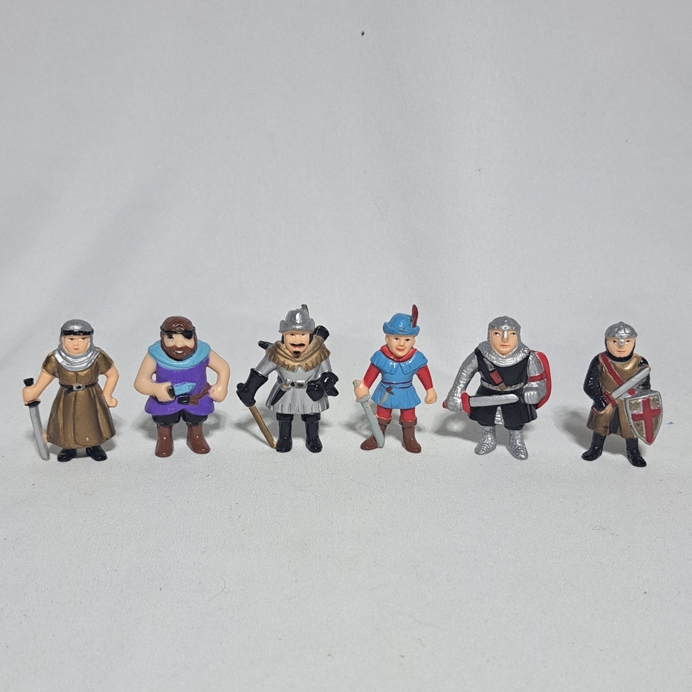Vintage 1986 Soma‎ 2" Robin Hood Rubber Figures - Lot Of 6
